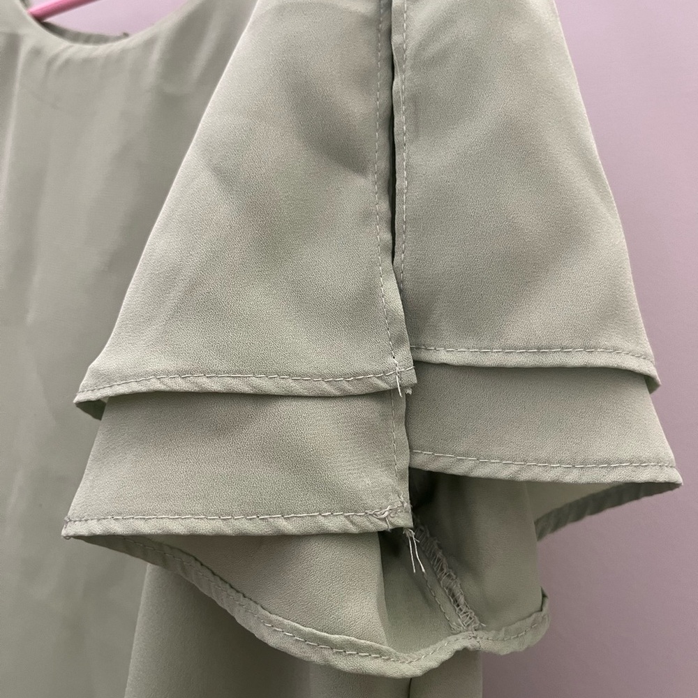 Layered split sleeve solid top XS - Picture 5 of 9